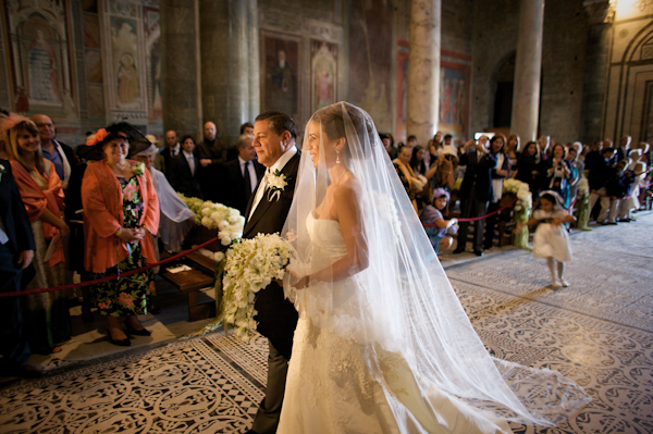 wedding photo by Bob and Dawn Davis Photography, beautiful bride, walking down the aisle